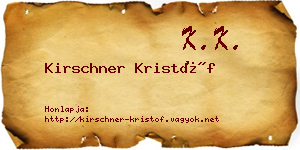 Kirschner Kristóf névjegykártya